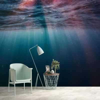 Papier peint mural de photographie sous-marine respectueux de l'environnement, papier peint pour salon