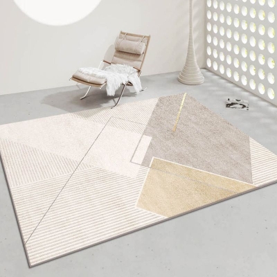 Tappeto minimalista in poliestere Tappeto moderno in tonalit&agrave; kaki Tappeto antiscivolo per soggiorno