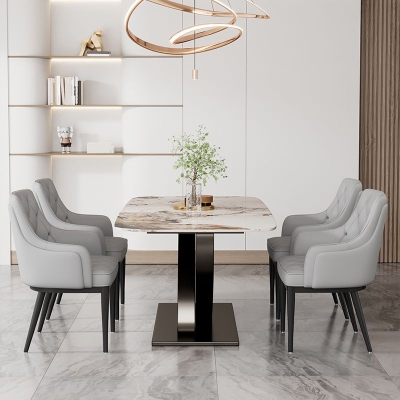 Sedia da pranzo Parsons imbottita in stile moderno con gambe in metallo