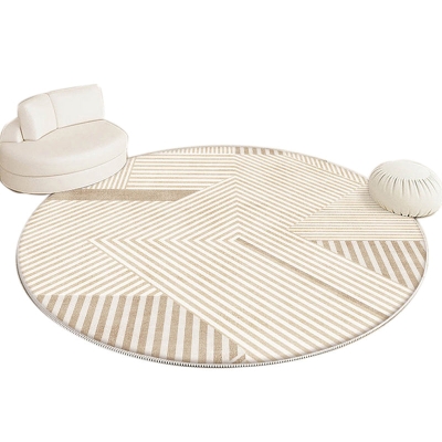 Tappeto moderno beige Tappeto con linea in poliestere Tappeto resistente agli strappi per la decorazione domestica