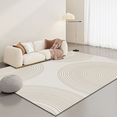 Tappeto moderno grigio Tappeto a semicerchio in poliestere Tappeto lavabile per la decorazione domestica