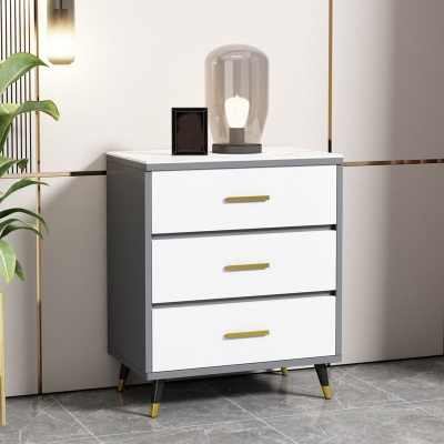 Glam 16" breite Schlafzimmertruhe aus Stein mit Schubladen