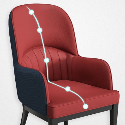 Poltrone in ecopelle Sedia Parsons in stile nordico con gambe nere