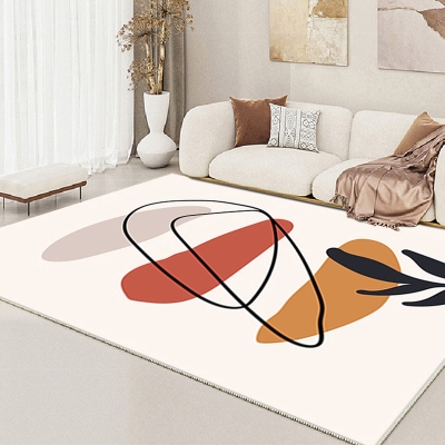 Tappeto bianco nordico Tappeto in pezzi colorati in poliestere Tappeto resistente agli strappi per soggiorno