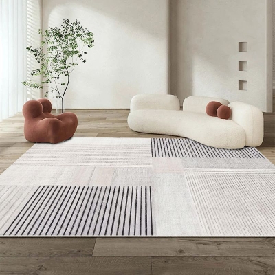 Tappeto moderno grigio Tappeto con area grafica in poliestere Tappeto resistente agli strappi per la decorazione domestica