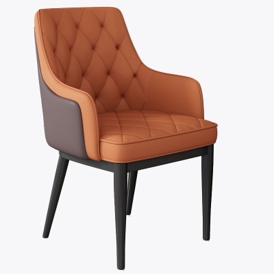Sedia da pranzo Parsons imbottita in stile moderno con gambe in metallo