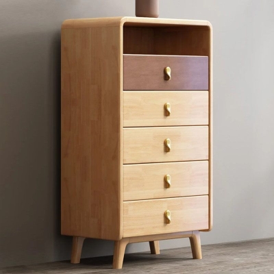 Cassettiera verticale per camera da letto in legno di gomma Glam con cassetti