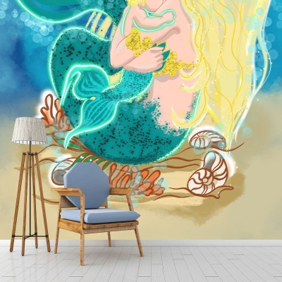Carta da parati con personaggi dei cartoni animati, resistente alla muffa, decorazione murale per la camera da letto