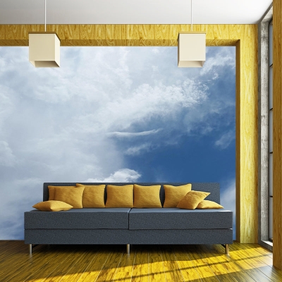 Carta da parati con motivo cielo fotografico Carta da parati decorativa resistente alle macchie per soggiorno