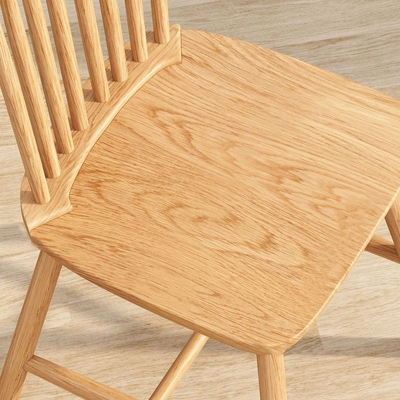 Sedia moderna in legno con schienale senza braccioli e gambe in legno di gomma per sala da pranzo