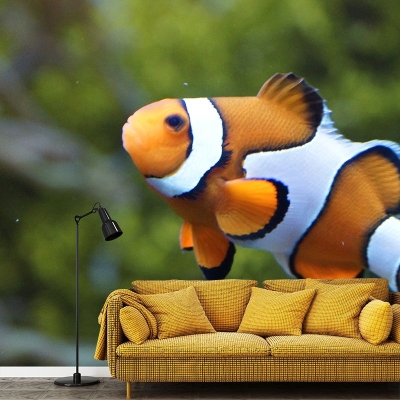 Carta da parati realistica Carta da parati stampata con pesce pagliaccio