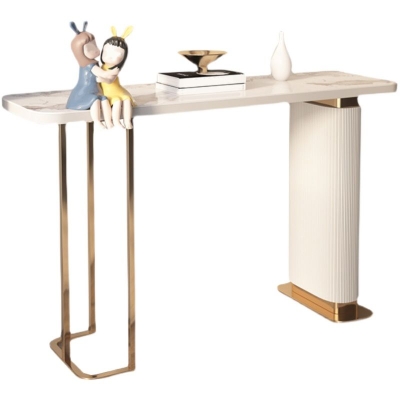 Glam Console Accent Table Consolle rettangolare da divano in pietra
