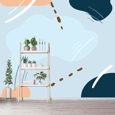 Illustrazione Carta da parati murale resistente alle macchie Pittura astratta Decorazione murale per soggiorno