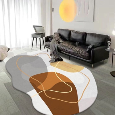 Tappeto casual bianco Tappeto in linea di poliestere Tappeto con supporto antiscivolo per salotto