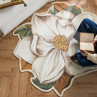 Novit&agrave; tappeto in lana d'agnello Tappeto moderno con stampa floreale Tappeto resistente alle macchie per soggiorno