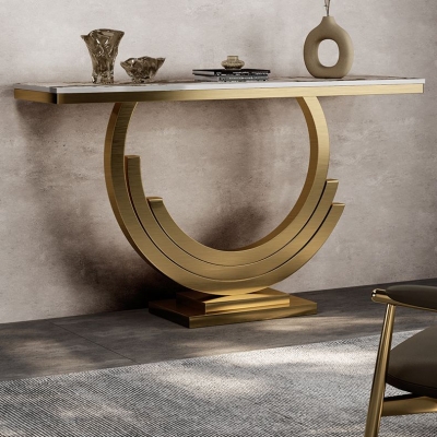 Tavolo d'accento stile glam Tavolo consolle a mezzaluna/rettangolare per ingresso