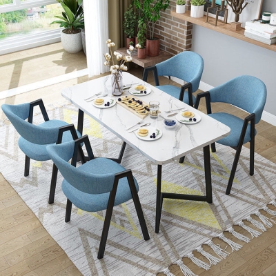 Tavolo da pranzo moderno rettangolare in legno con doppio piedistallo nero