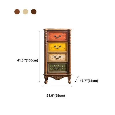 Cassettiera portaoggetti verticale per biancheria in stile tradizionale con 3/4 cassetti