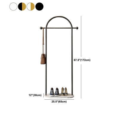 Moderner Kleiderb&uuml;gel aus Metall, Kleiderhaken, Garderobe mit Marmorboden