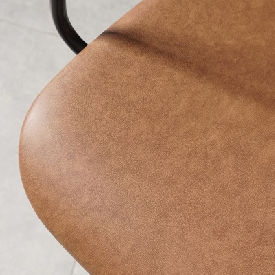 Sedia da pranzo Parsons industriale in metallo per sala da pranzo con gambe nere