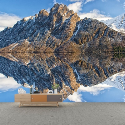 Carta da parati lavabile con fotografia di montagna Carta da parati murale per soggiorno