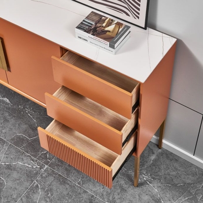 Com&ograve; combinato orizzontale Glam Cassettiera portaoggetti in pietra per camera da letto