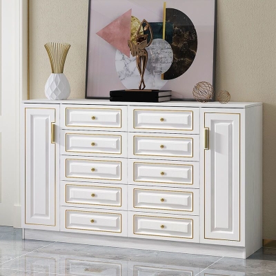 15,75" W Bachelor's Chest Wooden Home Double Dresser ohne Spiegel