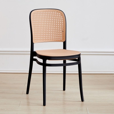 Sedie da pranzo senza braccioli in plastica con schienale aperto in stile moderno (set da 4/8)