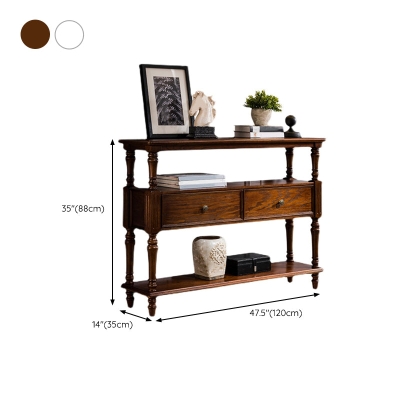 Consolle rettangolare country francese, consolle in legno di gomma, con cassetto per ingresso