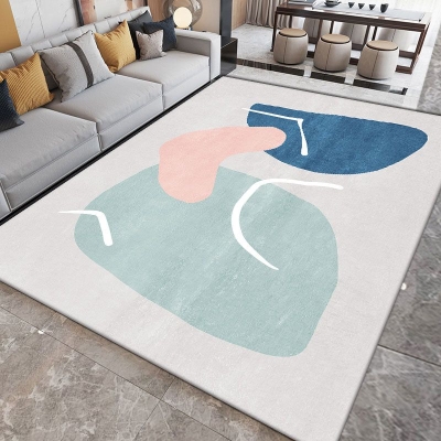 Tappeto nordico arancione Tappeto lavabile in pezzi colorati in poliestere per salotto