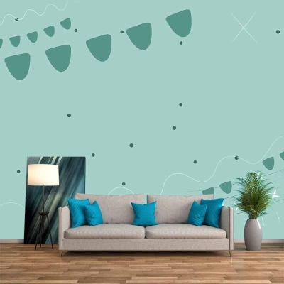 Decorazione murale per interni con illustrazione moderna, carta da parati con geometria