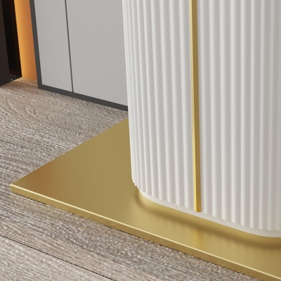 Glam Half Moon Konsolentisch aus Schiefer, schmutzabweisend, Sofa-Konsolentisch mit Sockel