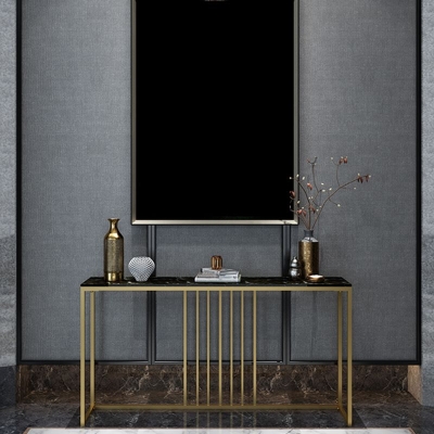 Frame Glam Marmor/Metall Rechteckiger kratzfester Konsolentisch