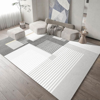 Tappeto Linea Causale Tappeto Poliestere Beige Tappeto Antistrappo per Soggiorno