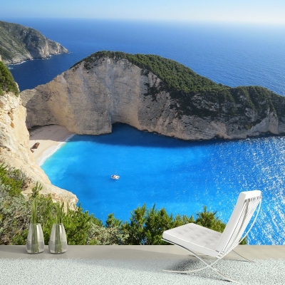 Carta da parati fotografica con motivo muffa sulla spiaggia, decorazione orizzontale per soggiorno