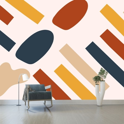 Illustrazione Decorazione murale con geometria astratta Decorazione murale resistente alle macchie per soggiorno