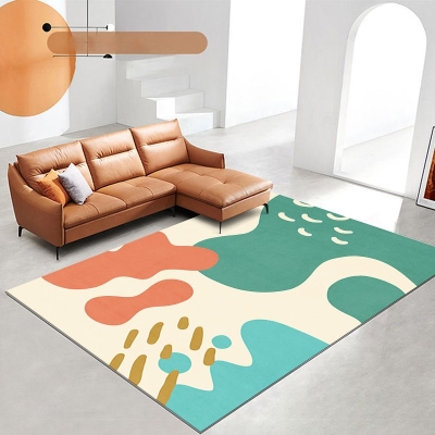 Tappeto moderno in tessuto colorato Tappeto lavabile in poliestere arancione per soggiorno