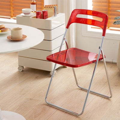 Sedie da pranzo moderne pieghevoli senza braccioli in metallo con schienale aperto (set da 4/8)