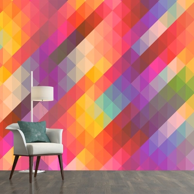 Fotografie, schimmelresistente Tapete, geometrisches Wohnzimmer-Wandbild
