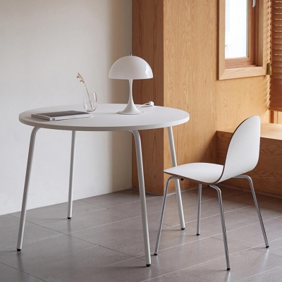 Sedia da pranzo senza braccioli Parsons con gamba argento per sala da pranzo contemporanea