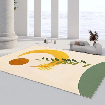 Tappeto in poliestere con stampa di fiori creativi Tappeto per interni adatto agli animali domestici per soggiorno