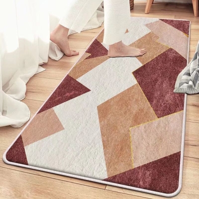 Tappeto moderno arancione in poliestere colorato in pezzi Tappeto lavabile per la decorazione domestica