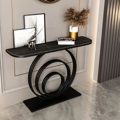 31,5 Zoll hoher Akzenttisch Stone Glam Konsolentisch mit 1 Ablage