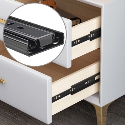 Comodino moderno in pelle, comodino con 2 cassetti