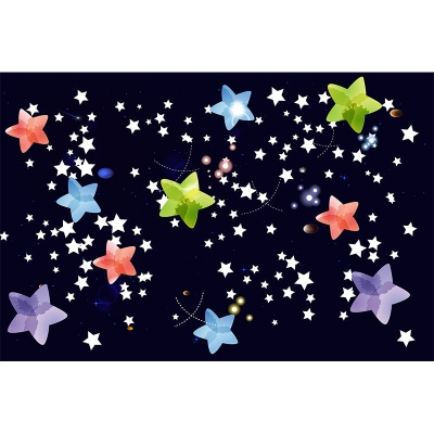 Carta da parati decorativa con illustrazione, carta da parati per interni, cielo stellato