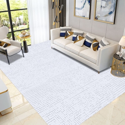 Tappeto moderno beige Linea poliestere Tappeto per interni Tappeto resistente agli strappi per la decorazione domestica