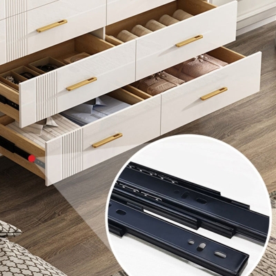 Zeitgen&ouml;ssische Schlafzimmer-Aufbewahrungstruhe aus Stein in Wei&szlig; mit Schubladen