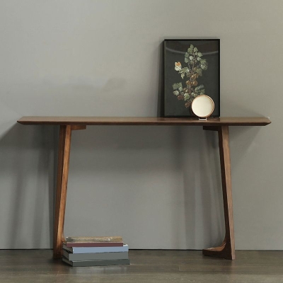 Mid-Century Modern Konsolentisch 29,53" hoher Beistelltisch aus Massivholz f&uuml;r den Flur