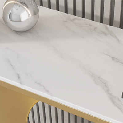 31,5" H Glam Halbmond-Konsolen-Akzenttisch, Antik-Finish, Konsolen-Sofatisch