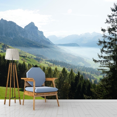 Carta da parati con paesaggi fotografici Carta da parati decorativa con montagna resistente all'umidit&agrave;
